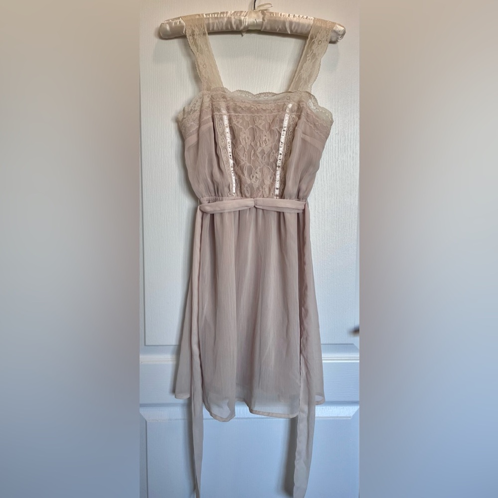 Babydoll Lace Blush Mini Dress